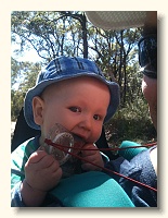 Connor Byrne(9 mths) guiding us on the correct use of a compass